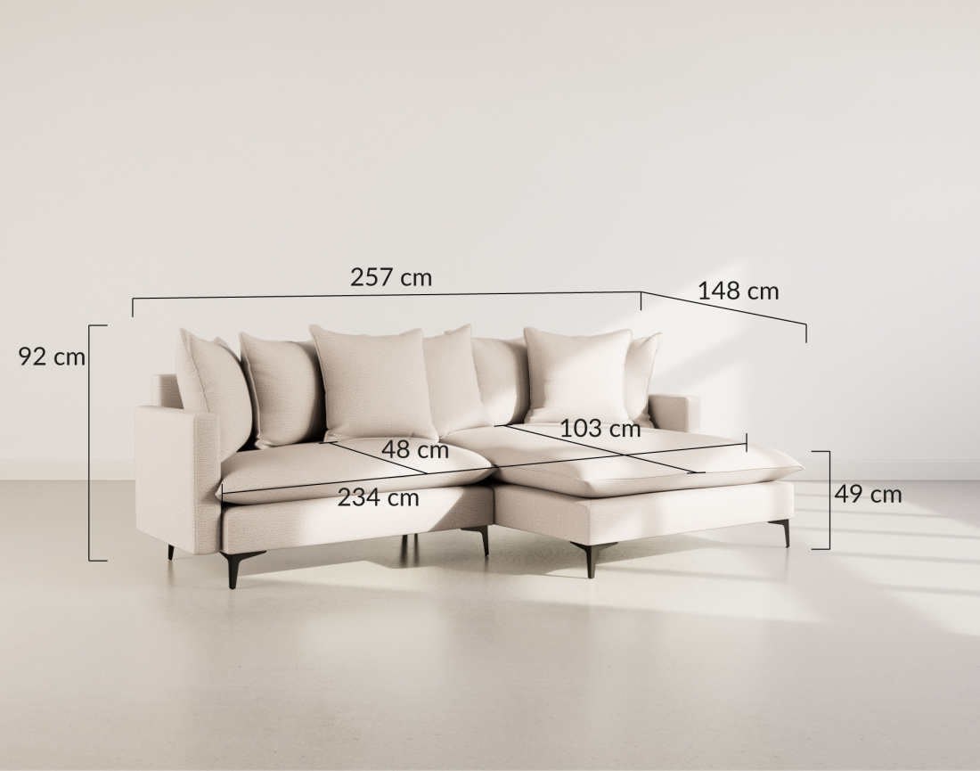 Canapé d'angle réversible 4 places en tissu texturé Madison