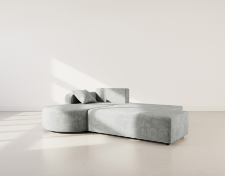 Canapé d'angle gauche 4 places convertible avec coffre sans accoudoirs en velours texturé Miro