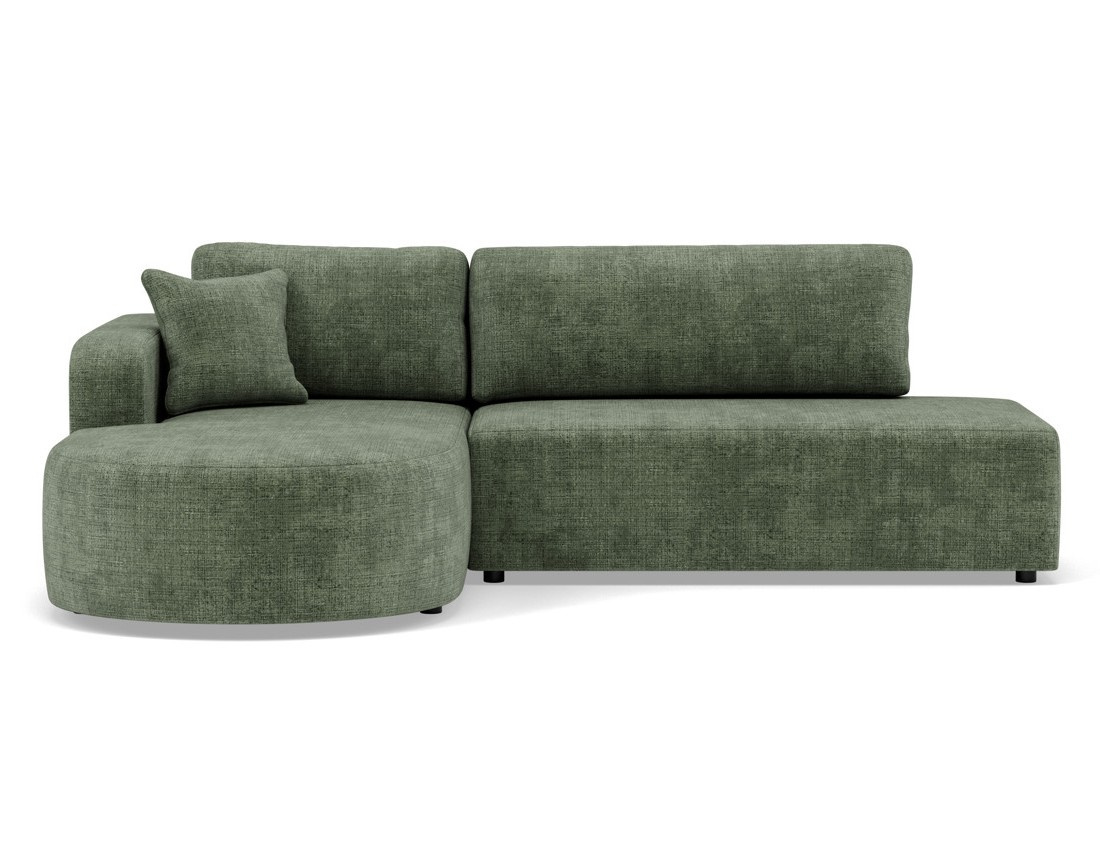 Canapé d'angle gauche 4 places convertible avec coffre sans accoudoirs en velours texturé Miro