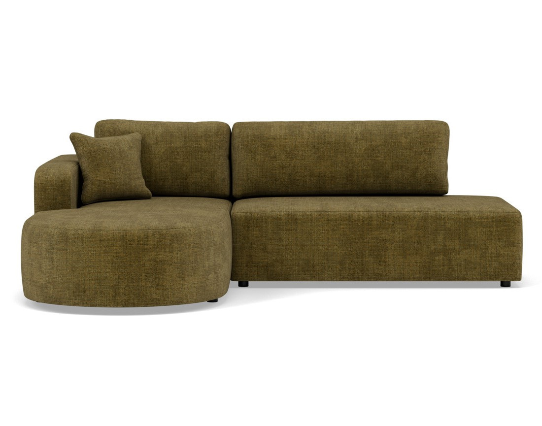 Canapé d'angle gauche 4 places convertible avec coffre sans accoudoirs en velours texturé Miro