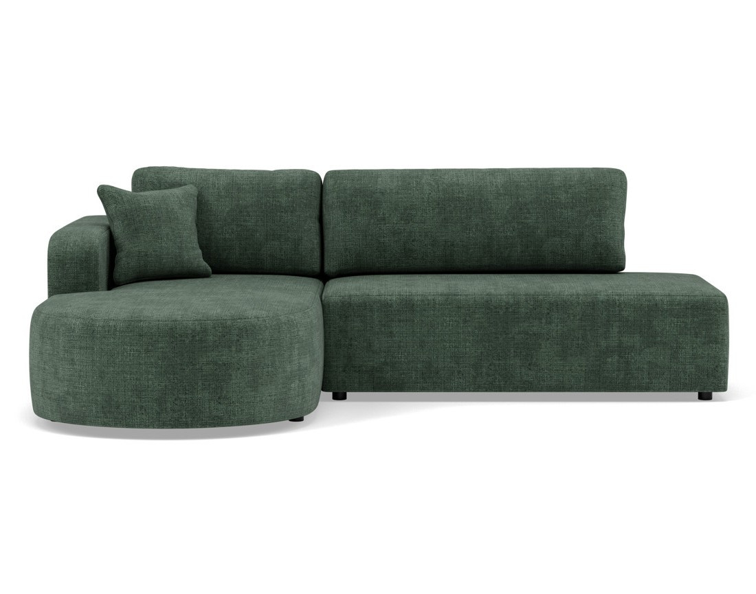 Canapé d'angle gauche 4 places convertible avec coffre sans accoudoirs en velours texturé Miro