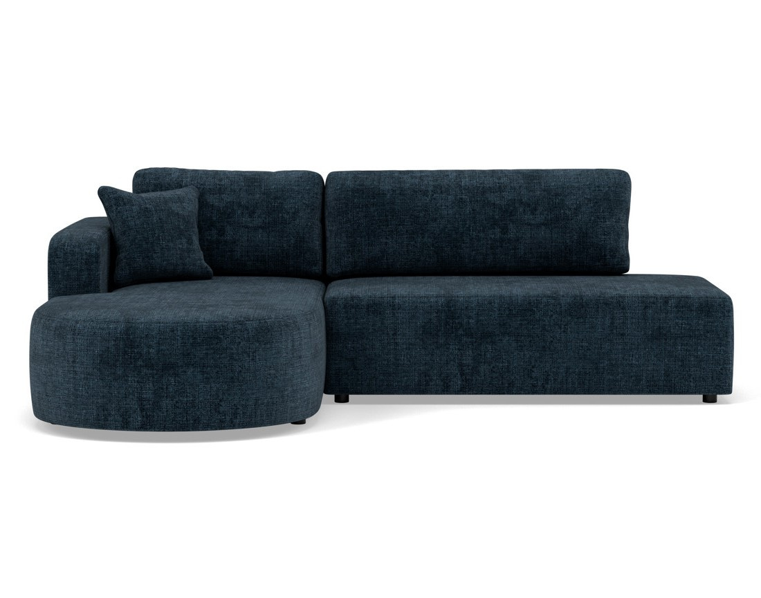 Canapé d'angle gauche 4 places convertible avec coffre sans accoudoirs en velours texturé Miro