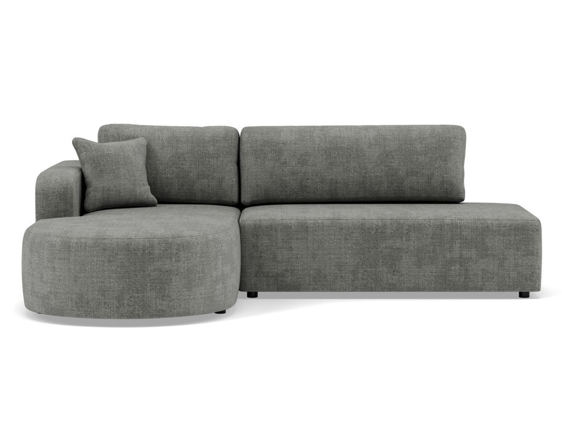 Canapé d'angle gauche 4 places convertible avec coffre sans accoudoirs en velours texturé Miro