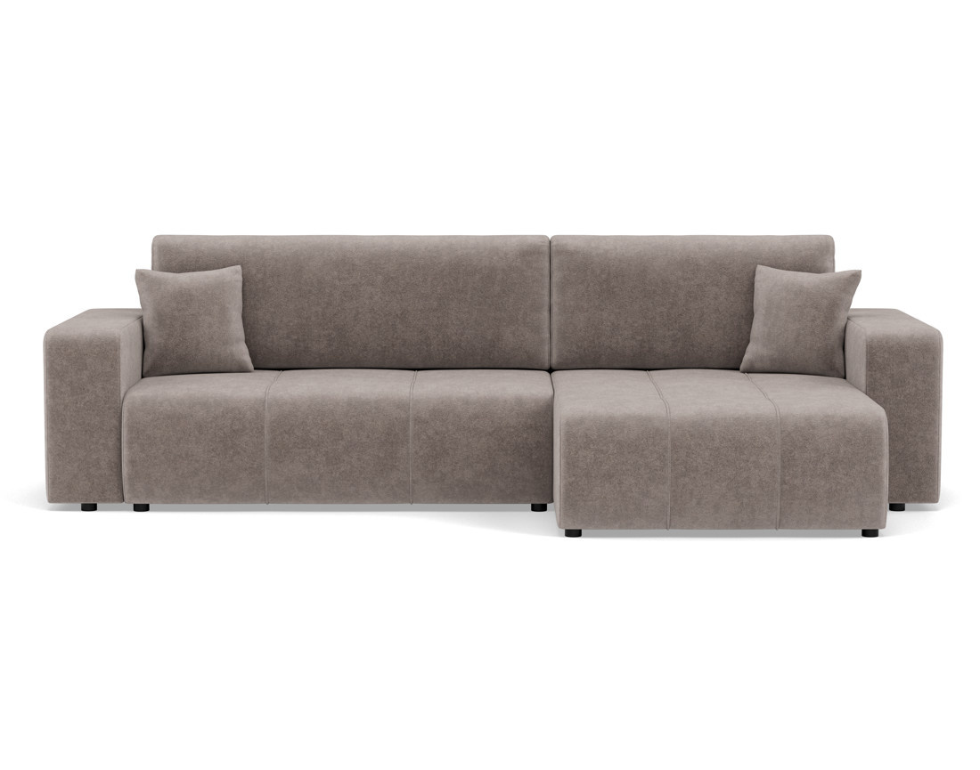 Canapé d'angle réversible 5 places convertible avec coffre en tissu Nicole