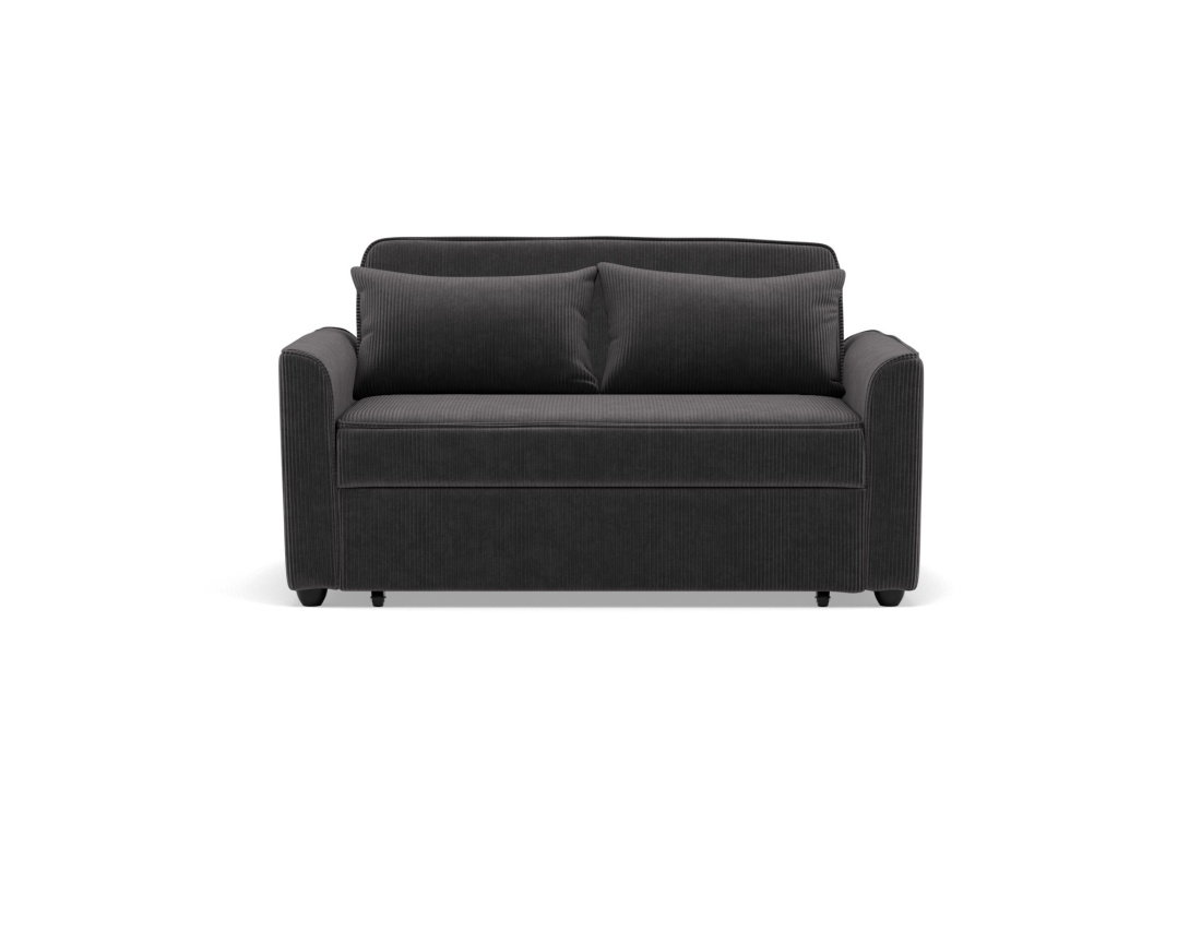 Canapé droit 2 places convertible en velours côtelé Ernest