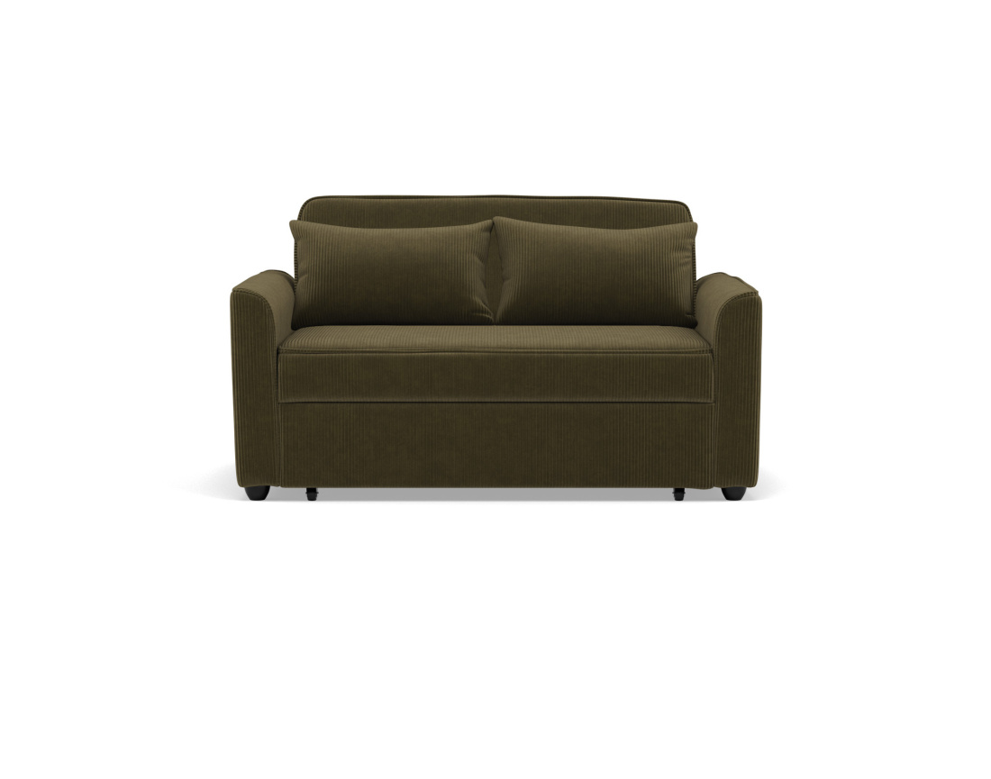 Canapé droit 2 places convertible en velours côtelé Ernest