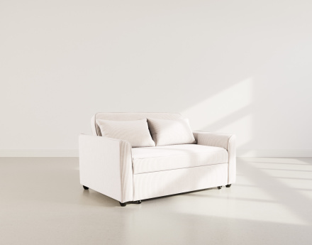 Canapé droit 2 places convertible en velours côtelé Ernest