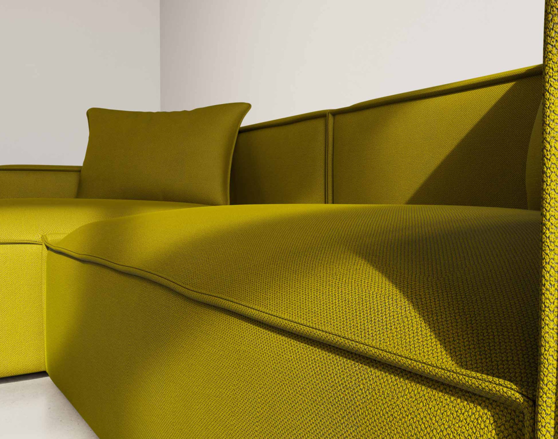 Canapé d'angle réversible 4 places en velours texturé Atlas