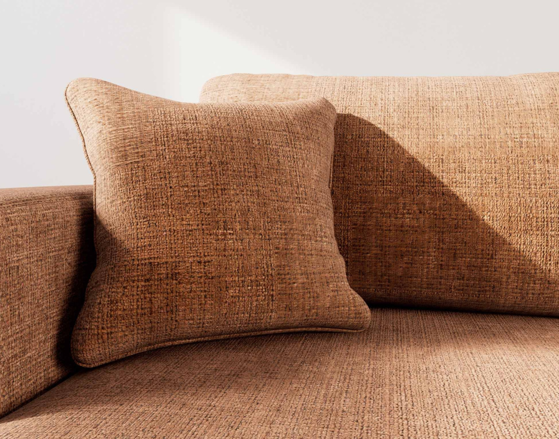 Canapé d'angle gauche 4 places convertible avec coffre sans accoudoirs en velours texturé Miro