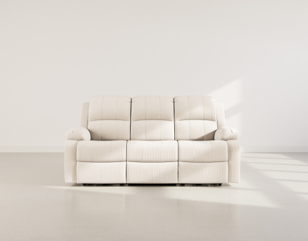 Canapé 3 places relax électrique en velours côtelé Armand