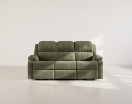 Canapé 3 places relax électrique en velours côtelé Armand