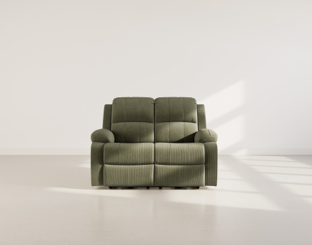 Canapé 2 places relax électrique en velours côtelé Armand