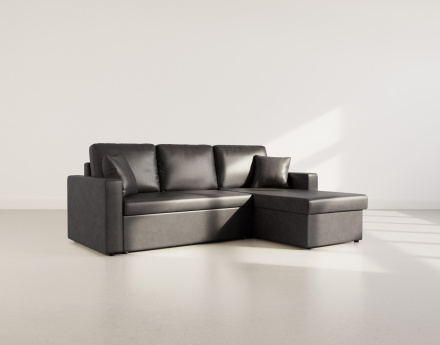 Canapé d'angle réversible 4 places convertible avec coffre en simili Cyrus