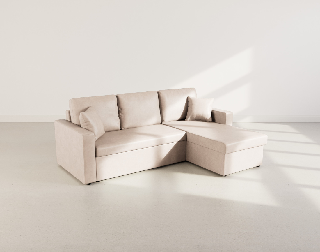 Canapé d'angle réversible 4 places convertible avec coffre en simili Cyrus