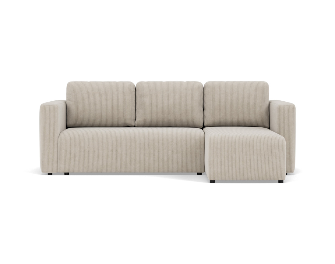 Canapé d'angle réversible 4 places convertible avec coffre en velours côtelé Canopy