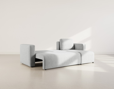 Canapé d'angle réversible 4 places convertible avec coffre en velours côtelé Canopy