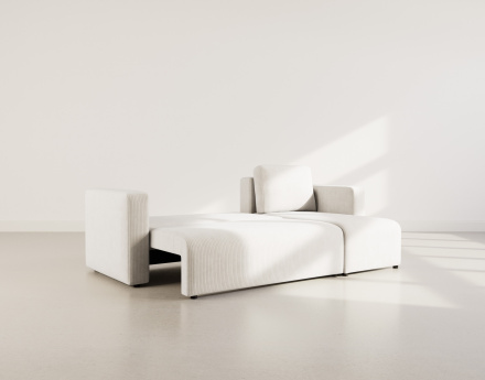 Canapé d'angle réversible 4 places convertible avec coffre en velours côtelé Canopy