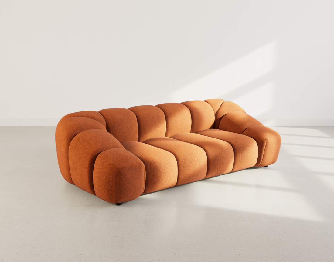 Canapé 3 places en velours texturé Ava