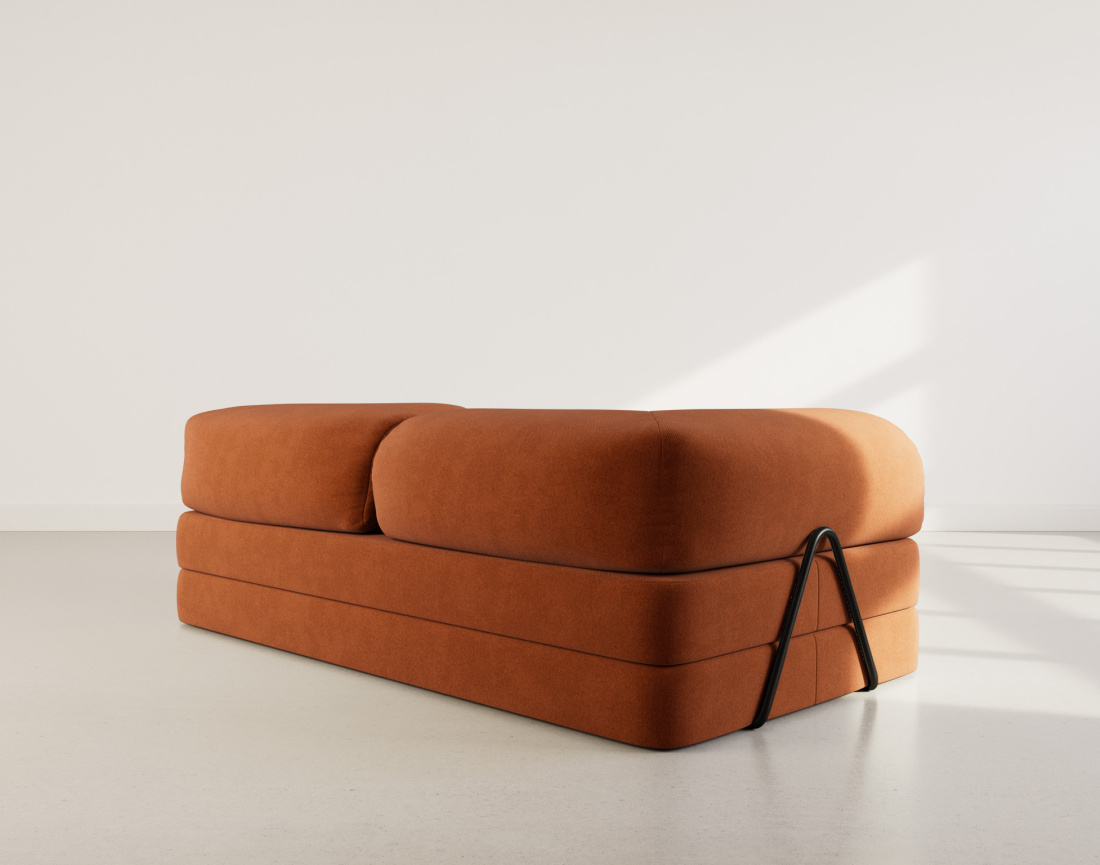 Canapé 3 places convertible en velours texturé Nebula