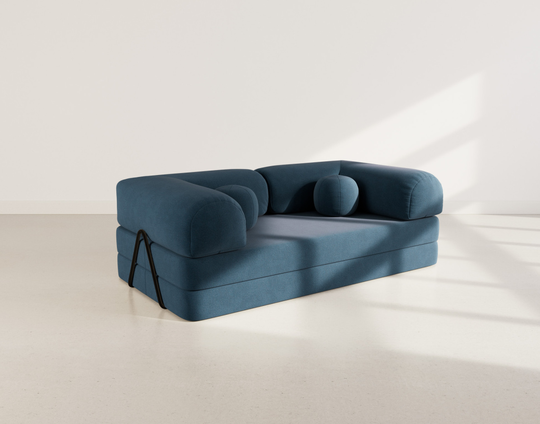 Canapé 3 places convertible en velours texturé Nebula