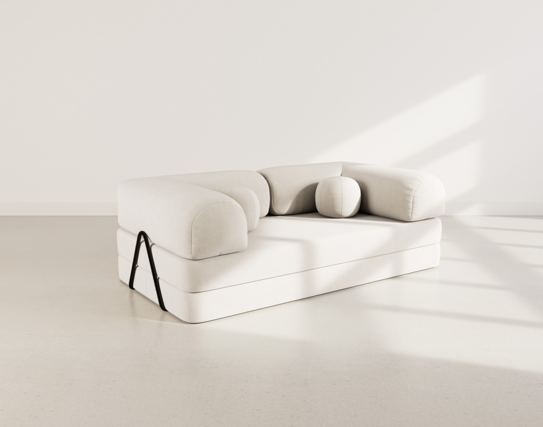 Canapé 3 places convertible en velours texturé Nebula