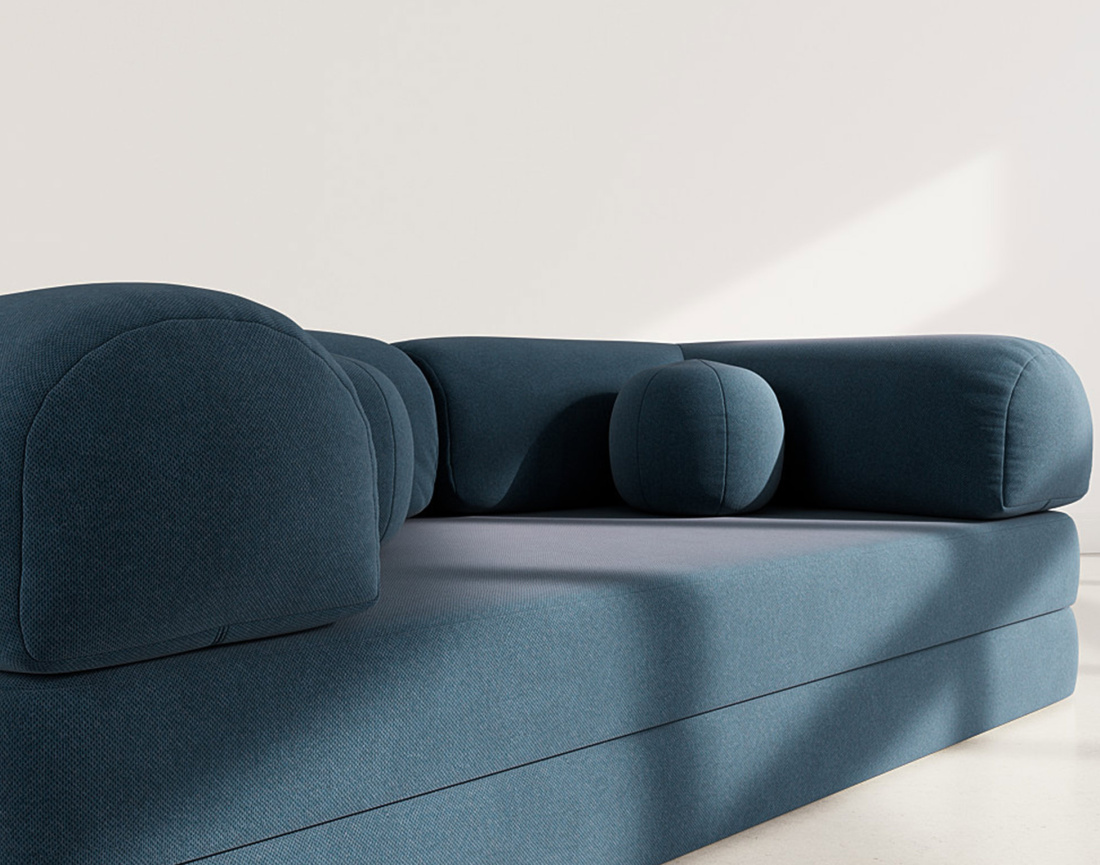 Canapé 3 places convertible en velours texturé Nebula