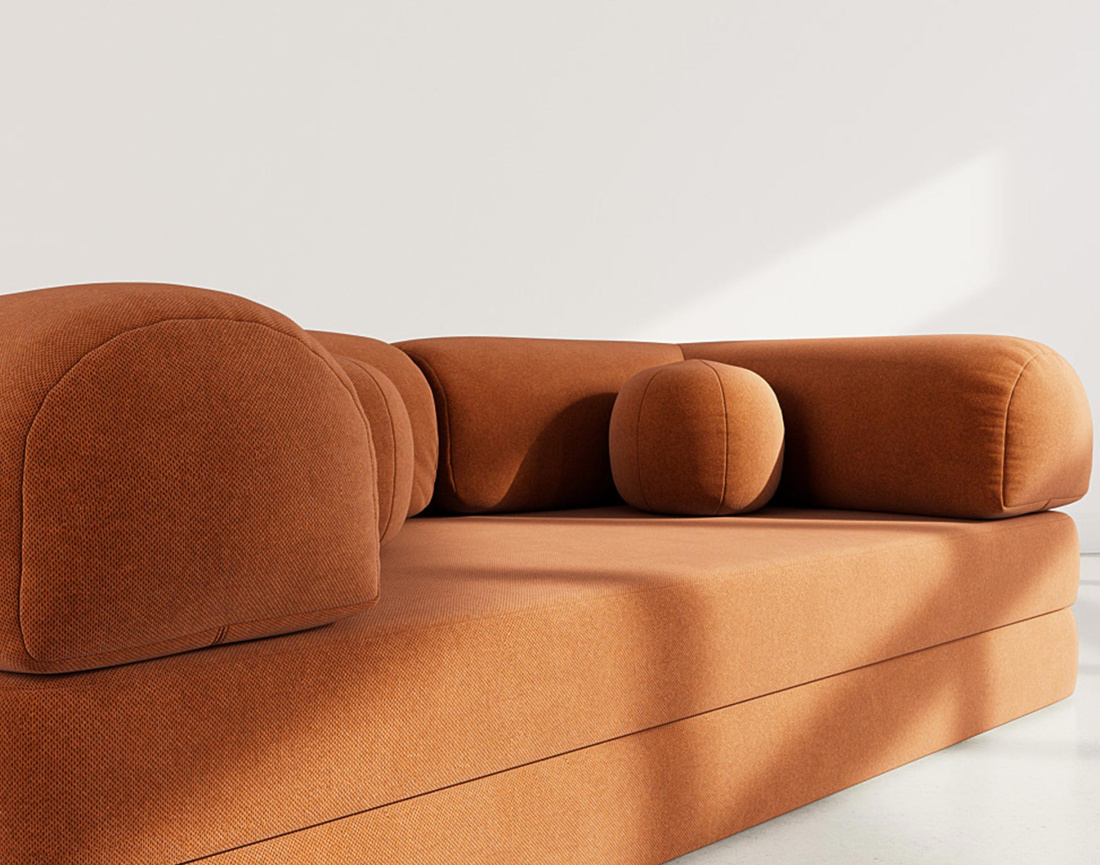 Canapé 3 places convertible en velours texturé Nebula