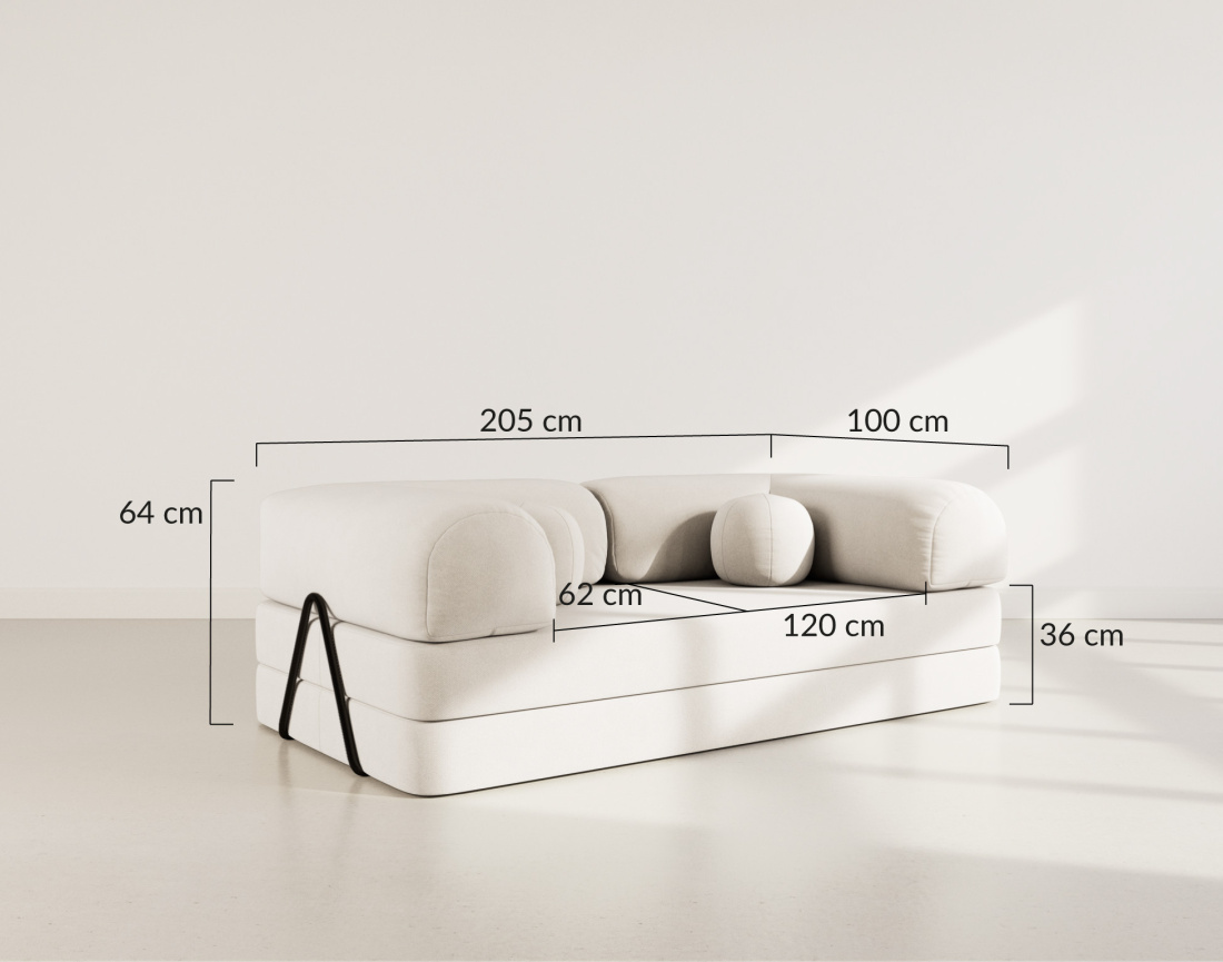 Canapé 3 places convertible en velours texturé Nebula