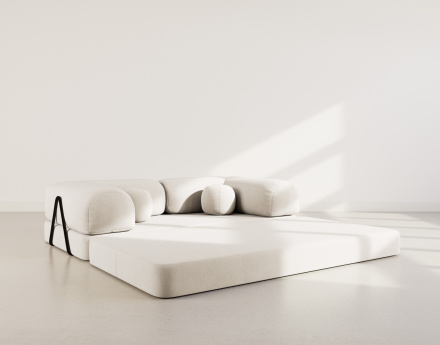 Canapé 3 places convertible en velours texturé Nebula