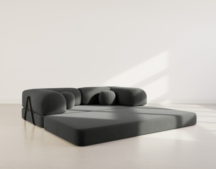 Canapé 3 places convertible en velours texturé Nebula