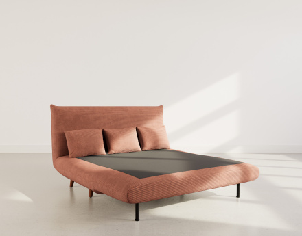 Banquette convertible clic-clac 2 places en velours côtelé Lumi