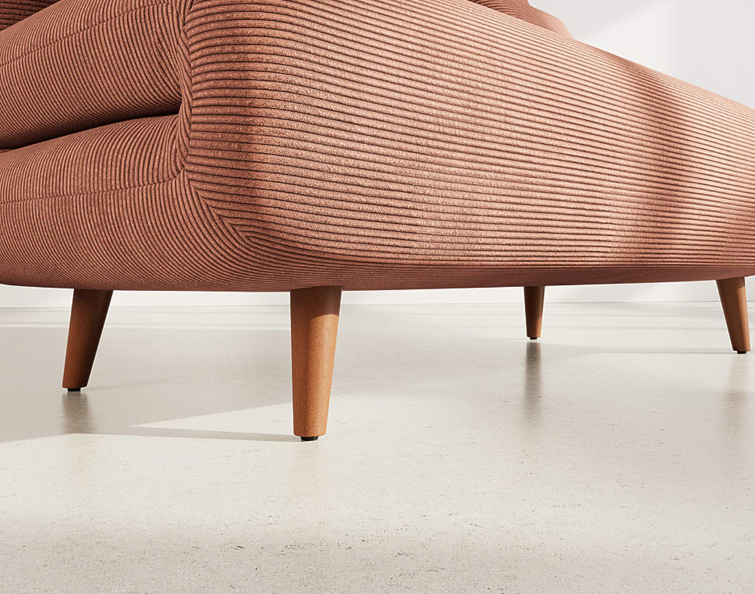 Banquette convertible clic-clac 2 places en velours côtelé Lumi