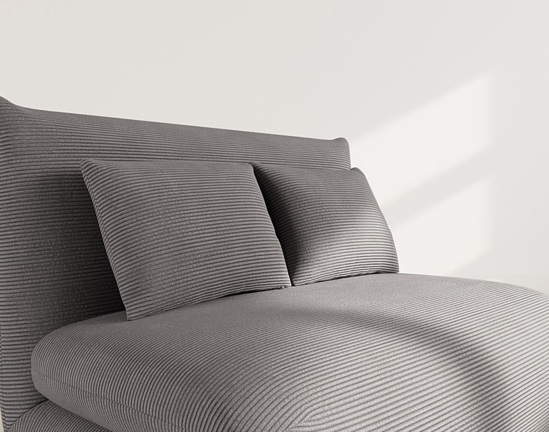 Banquette convertible clic-clac 1 place en velours côtelé Lumi