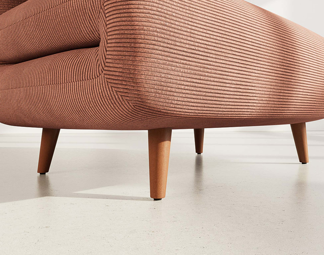 Banquette convertible clic-clac 1 place en velours côtelé Lumi