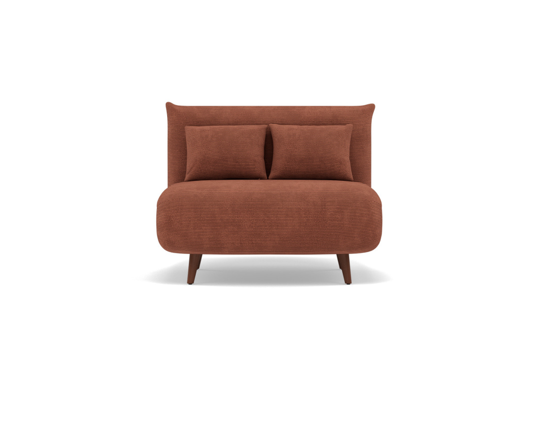 Banquette convertible clic-clac 1 place en velours côtelé Lumi