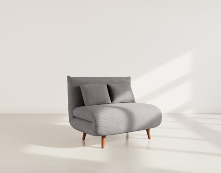 Banquette convertible clic-clac 1 place en velours côtelé Lumi