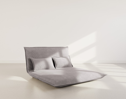 Banquette 2 places convertible clic-clac en velours côtelé Candice