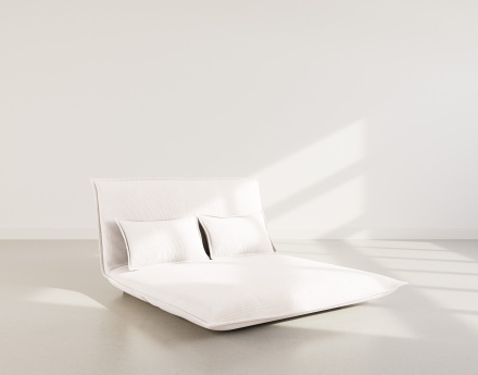 Banquette 2 places convertible clic-clac en velours côtelé Candice