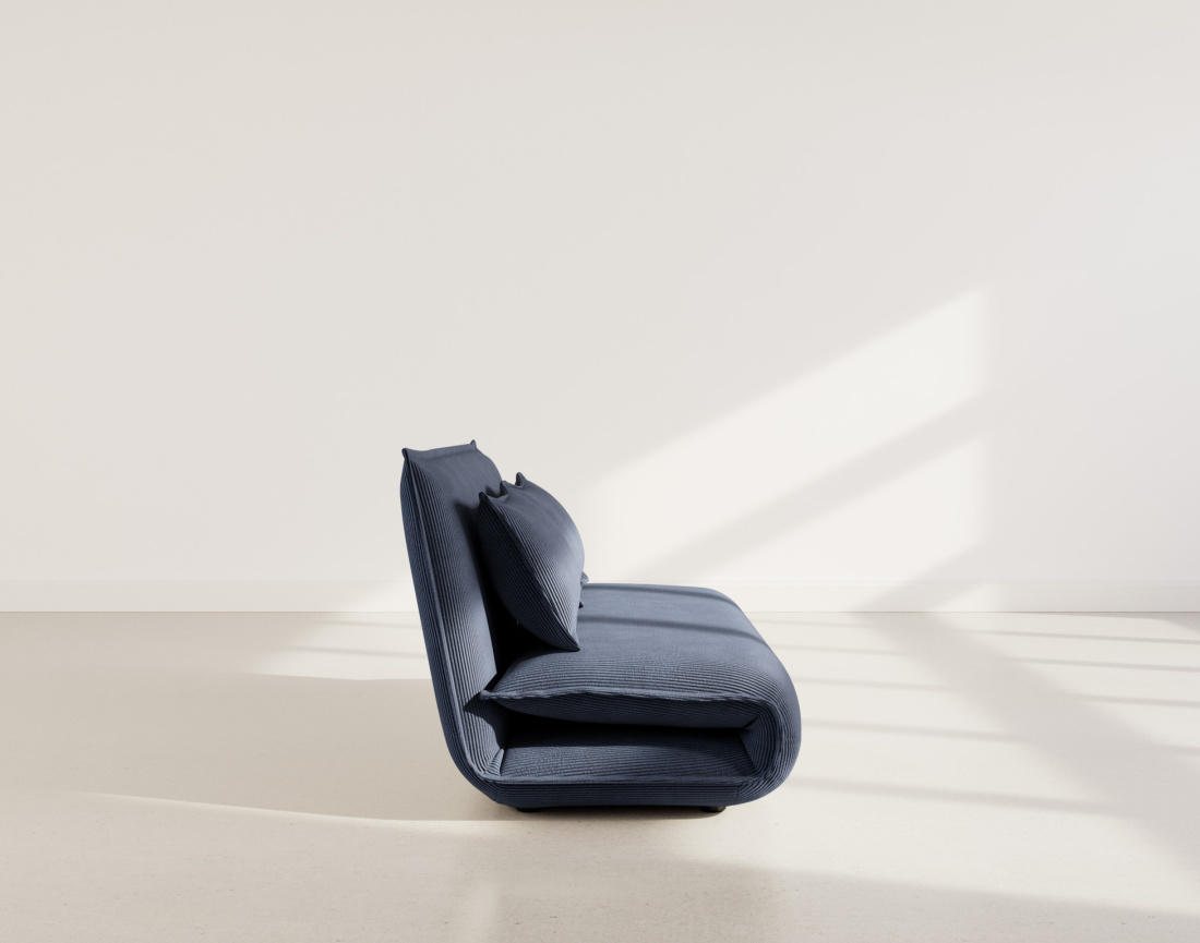 Banquette 2 places convertible clic-clac en velours côtelé Candice