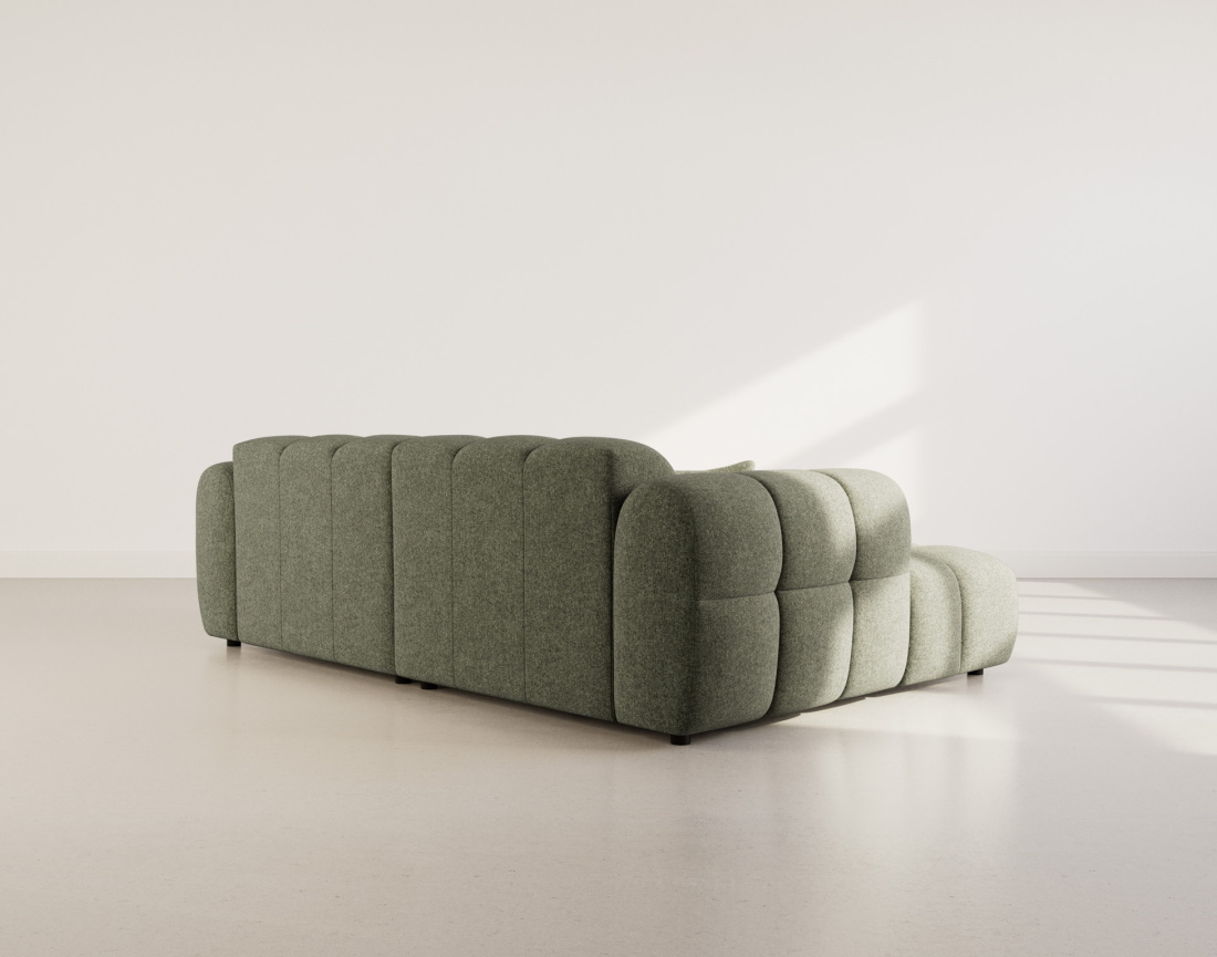 Canapé d'angle gauche 4 places en tissu texturé Mini Ray