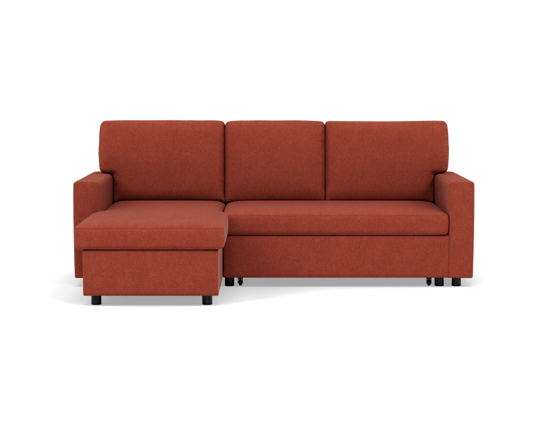 Canapé d’angle 4 places en tissu convertible avec coffre Meiya