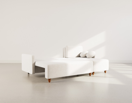 Canapé d'angle réversible 4 places convertible avec coffre en velours texturé Calypso