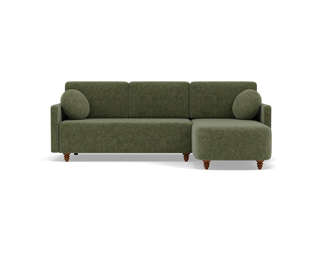 Canapé d'angle réversible 4 places convertible avec coffre en velours texturé Calypso