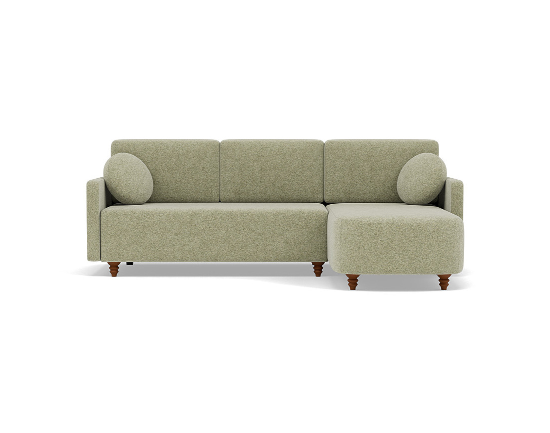 Canapé d'angle réversible 4 places convertible avec coffre en velours texturé Calypso