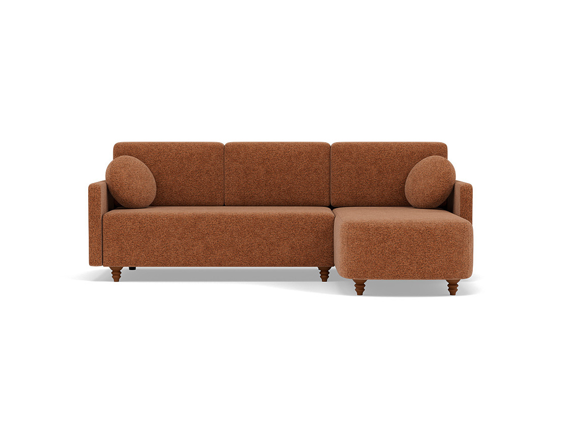 Canapé d'angle réversible 4 places convertible avec coffre en velours texturé Calypso