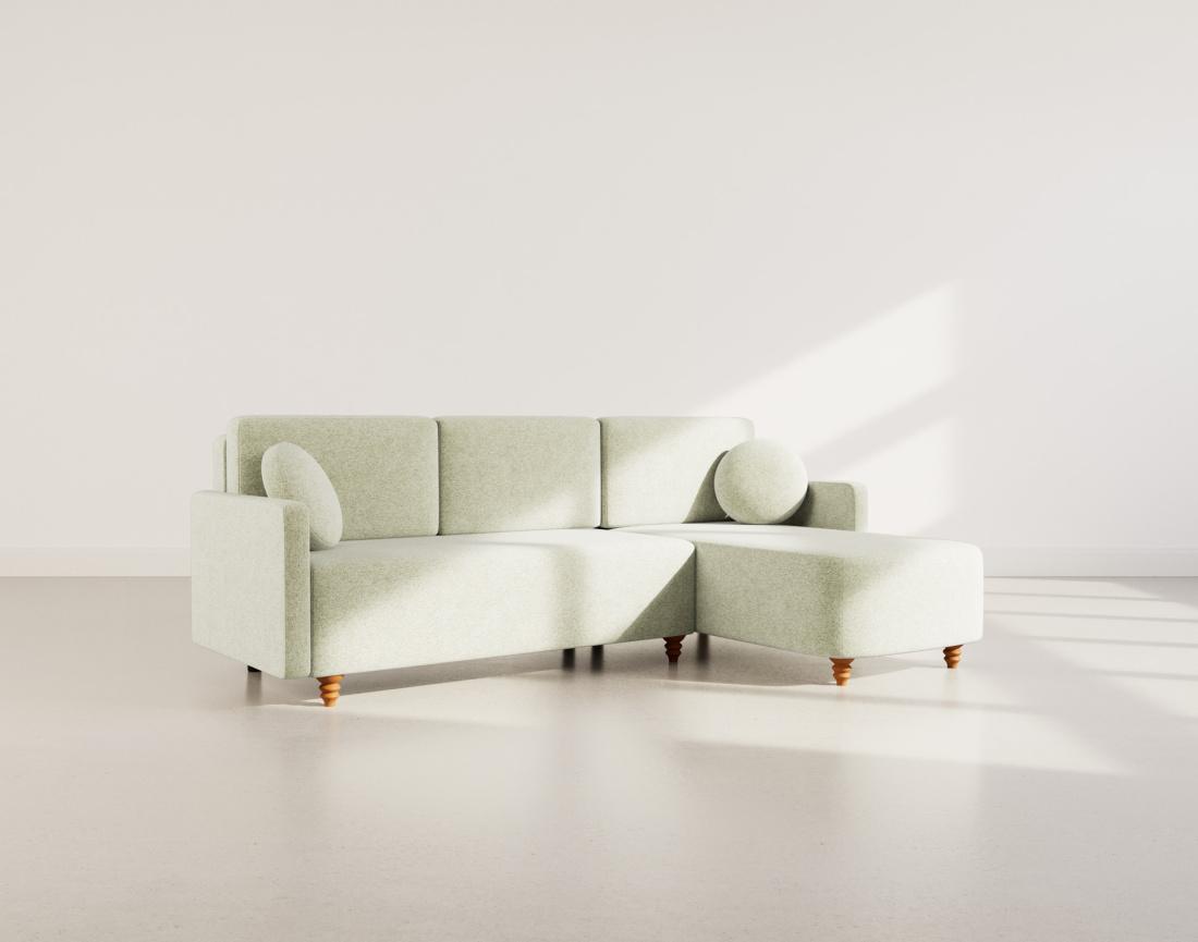 Canapé d'angle réversible 4 places convertible avec coffre en velours texturé Calypso