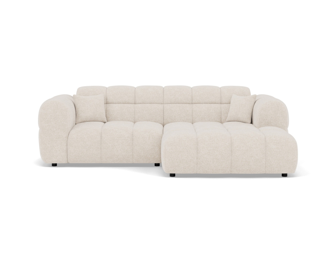Canapé d'angle droit 4 places en tissu texturé Mini Ray