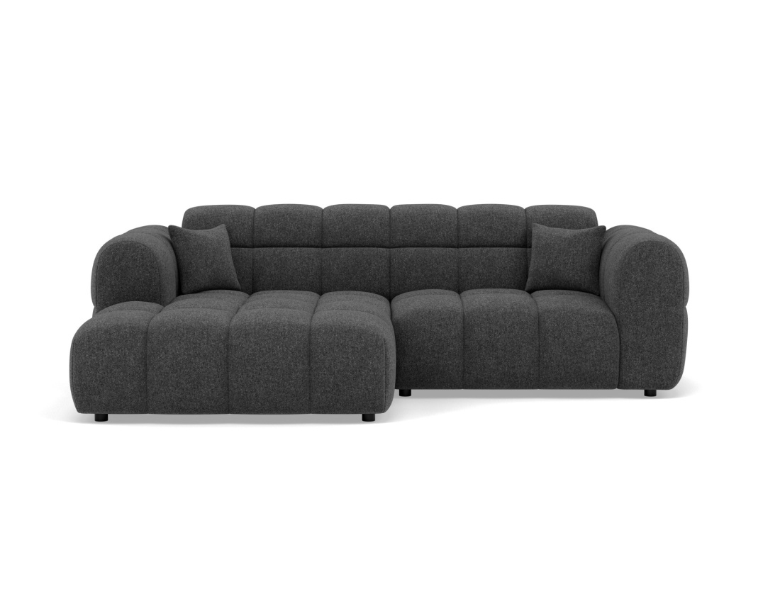Canapé d'angle gauche 4 places en tissu texturé Mini Ray