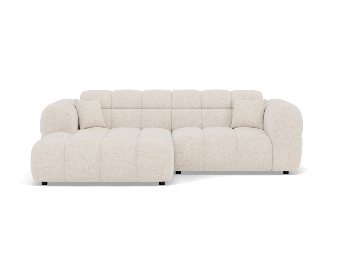 Canapé d'angle gauche 4 places en tissu texturé Mini Ray
