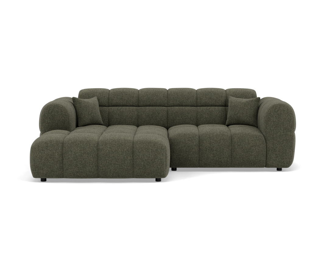 Canapé d'angle gauche 4 places en tissu texturé Mini Ray